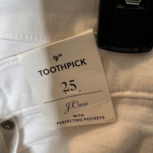 J.Crew $98 Women's 9" High Rise Toothpick Jeans in White Size 25 B3584 - Picture 5 of 6